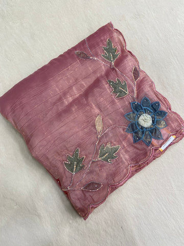 Pure paper crush organza saree