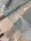 Premium Tissue Organza Saree With Embroidery - 902346