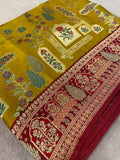 Premium Banarasi Crepe Satin Silk Saree - 902824