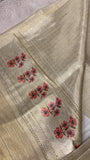 Tissue Bridal Semi Silk  Saree With Work - 902493