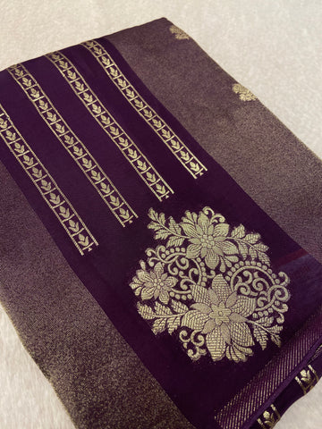 Pure Chinnon Saree💜