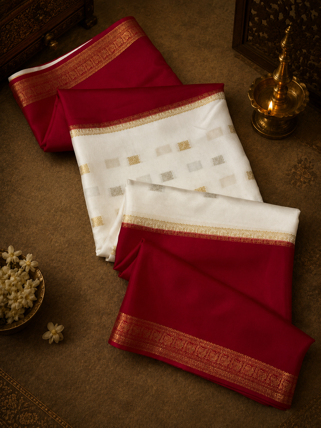 Pure Mix Mysore Crepe Silk Saree