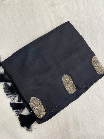 Pure crepe satin silk saree🖤