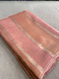 Pure Chinnon Saree- 902217 Biegish pink