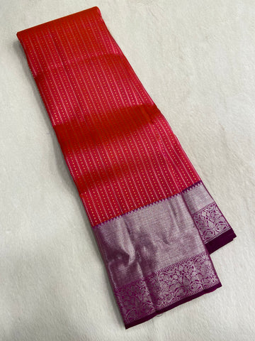 Pure 1G zari handloom Kanjeevaram silk mark certified saree