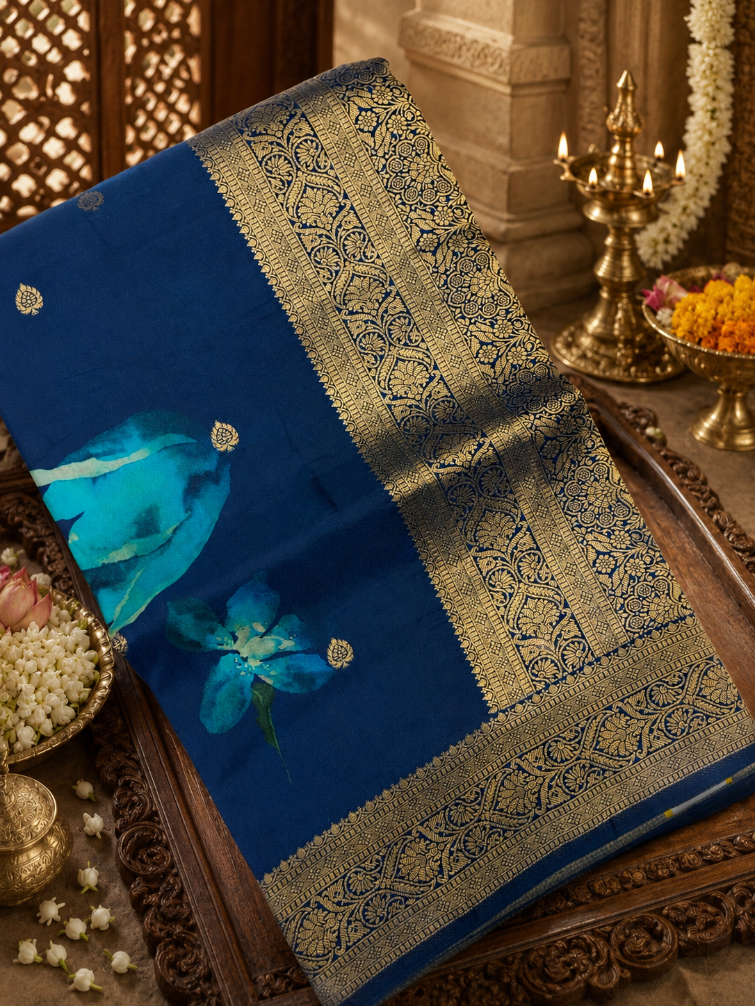 Digital Print Concept In Premium Semi Kanchipuram Silk Saree💙