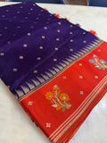 Premium Quality Tussar Saree in Paithani Weaves With Satin Border