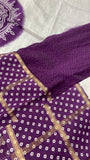 Premium Crepe Silk Saree With Bhandani Design- Purple