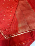 Pure Mix Crepe Mysore Silk Saree  (Rust Orange)