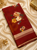 Pure Mix Printed Mysore Crepe Silk Saree