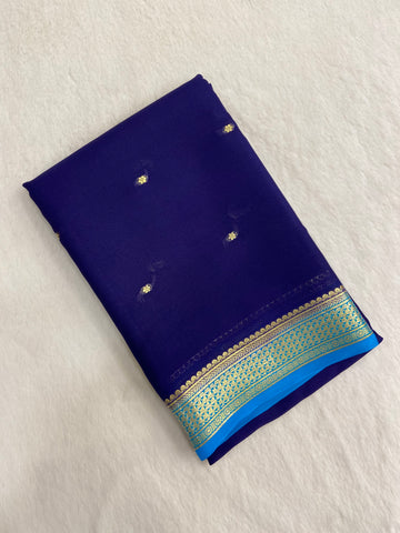Pure Crepe Mysore Silk Certified Saree 80 GSM