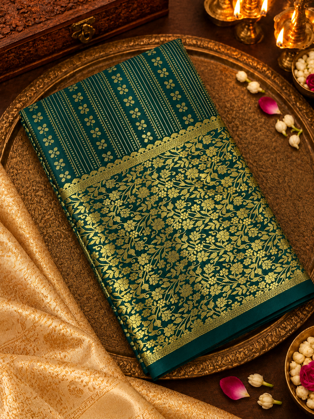 Premium Bridal Semi Kanchipuram Silk Saree - RF1303