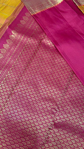 Pure 1G zari handloom Kanjeevaram silk mark certified saree