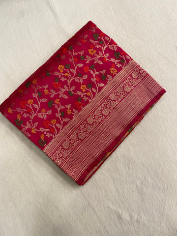 Premium semi Mashru silk saree (Pink)