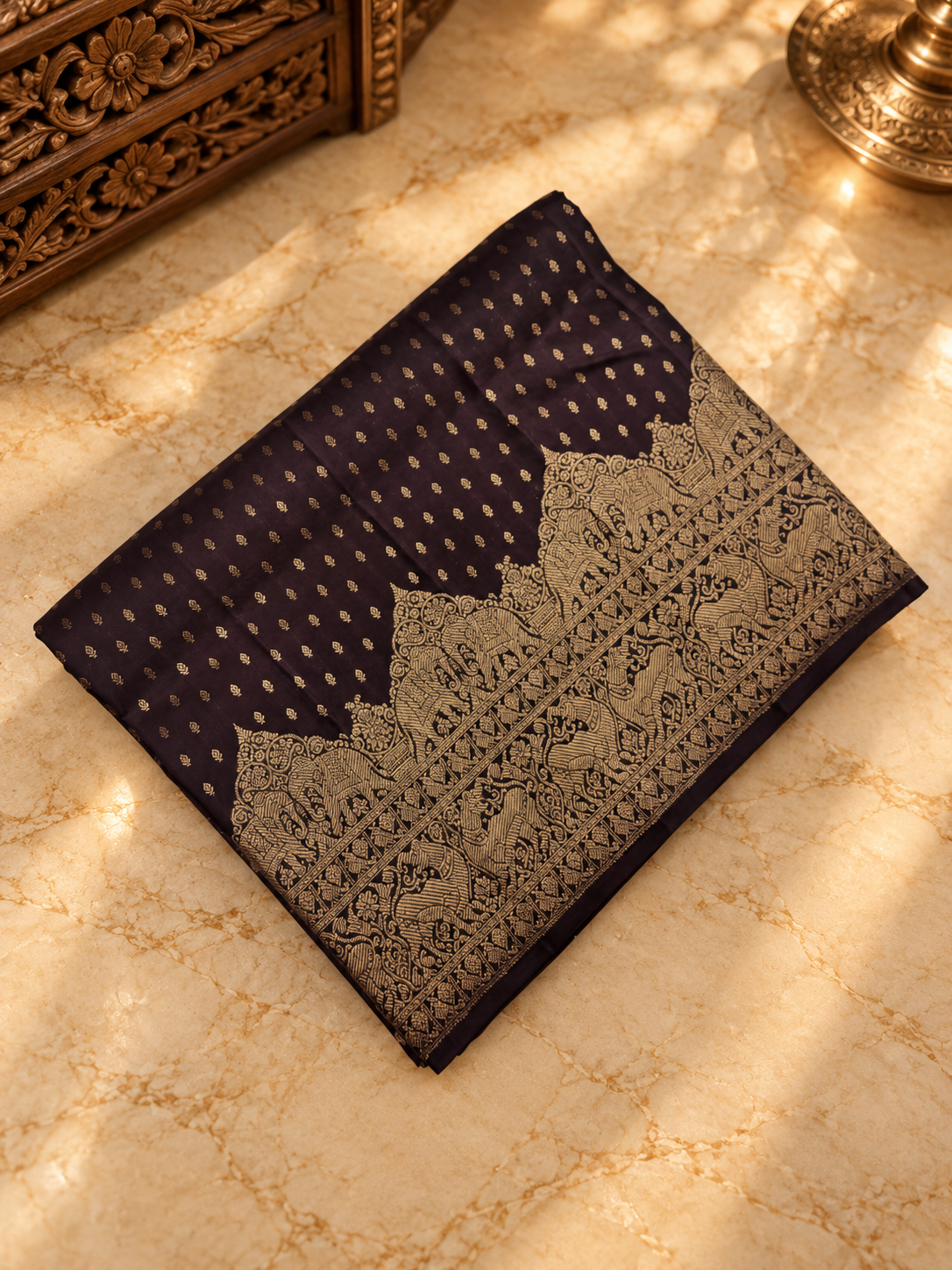 Pure zari handloom Kanjeevaram Silk Saree- Silk mark certified- PS2488