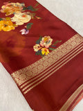 Pure Mix Printed Mysore Crepe Silk Saree