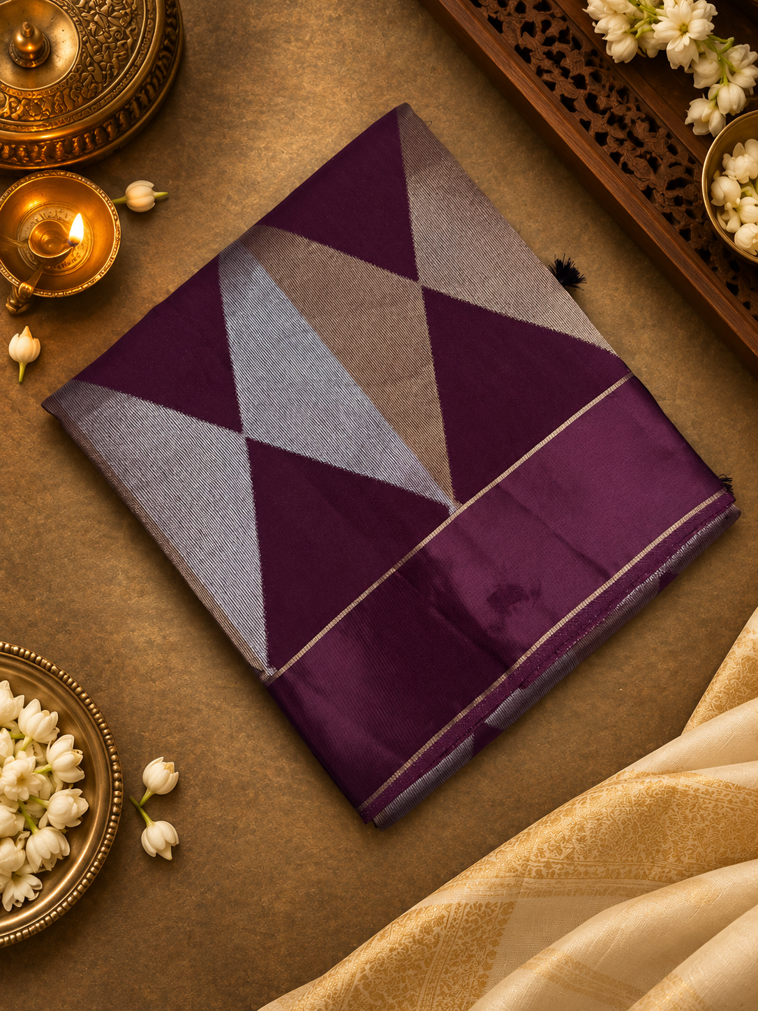 Pure semi Mashru Silk Saree