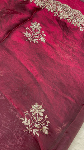 Chinnon Saree With Work
