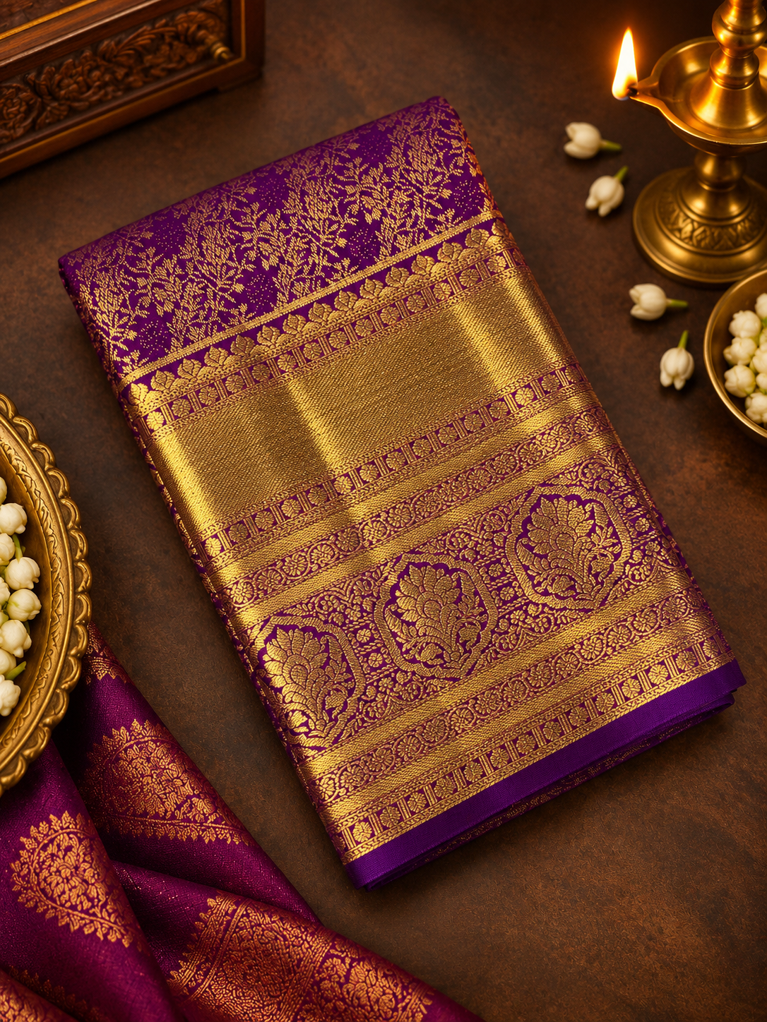 Premium Bridal Semi Kanchipuram Silk Saree - RF1302