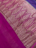 Pure crepe khaddi Banarasi saree- Silk mark certified- Purple