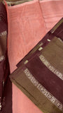 Pure Chinnon Saree- 902217 Brown