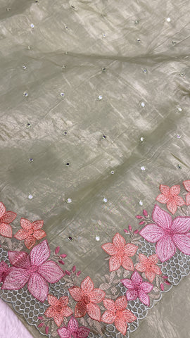 Pure paper crush organza saree