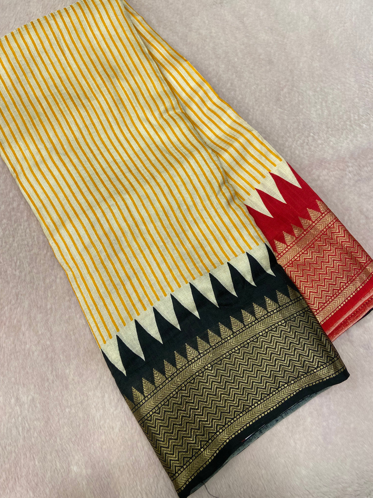 Premium Dola With Ganga Jamuna Border Saree
