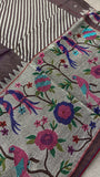 Pure Tissue Organza With Paithani Border (Lavender)- 901996