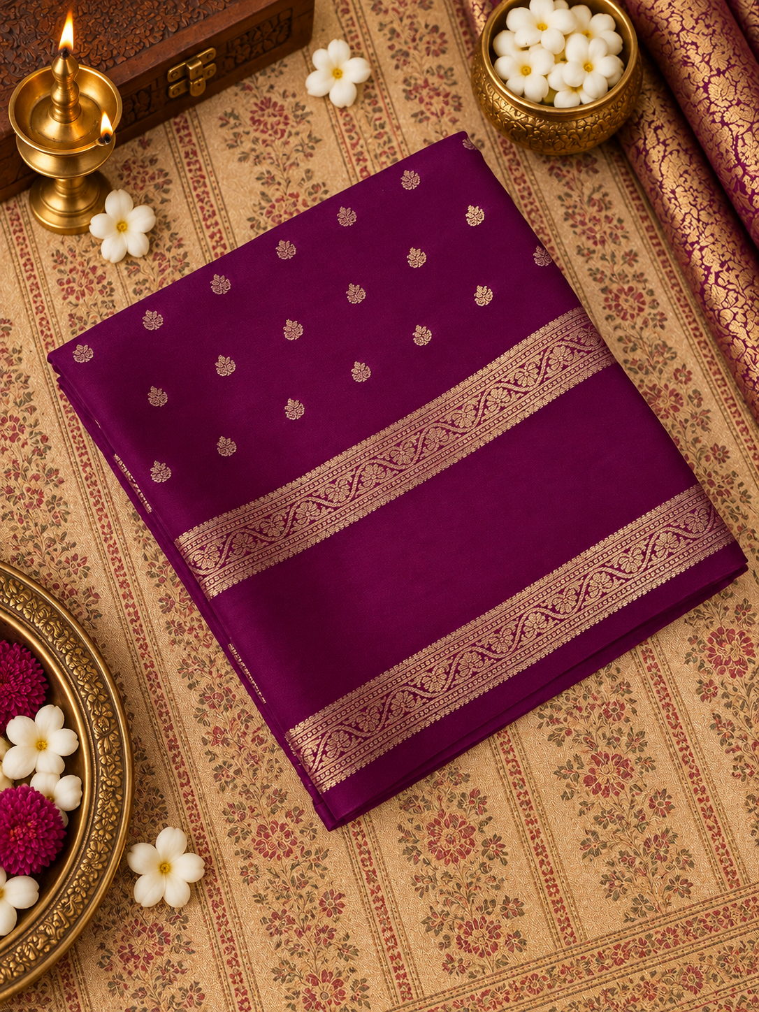 Pure Mix Crepe Mysore Silk Saree - 902030