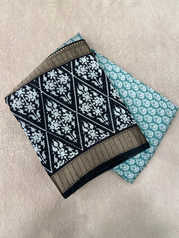 Premium Semi Chanderi Saree🩵