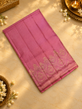 Pure 1G zari handloom Kanjeevaram Silk Saree- Silk mark certified- PS2404 Baby pink
