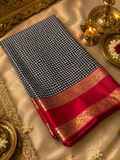 Pure  Mix Mysore Crepe Silk Saree in gingham checks