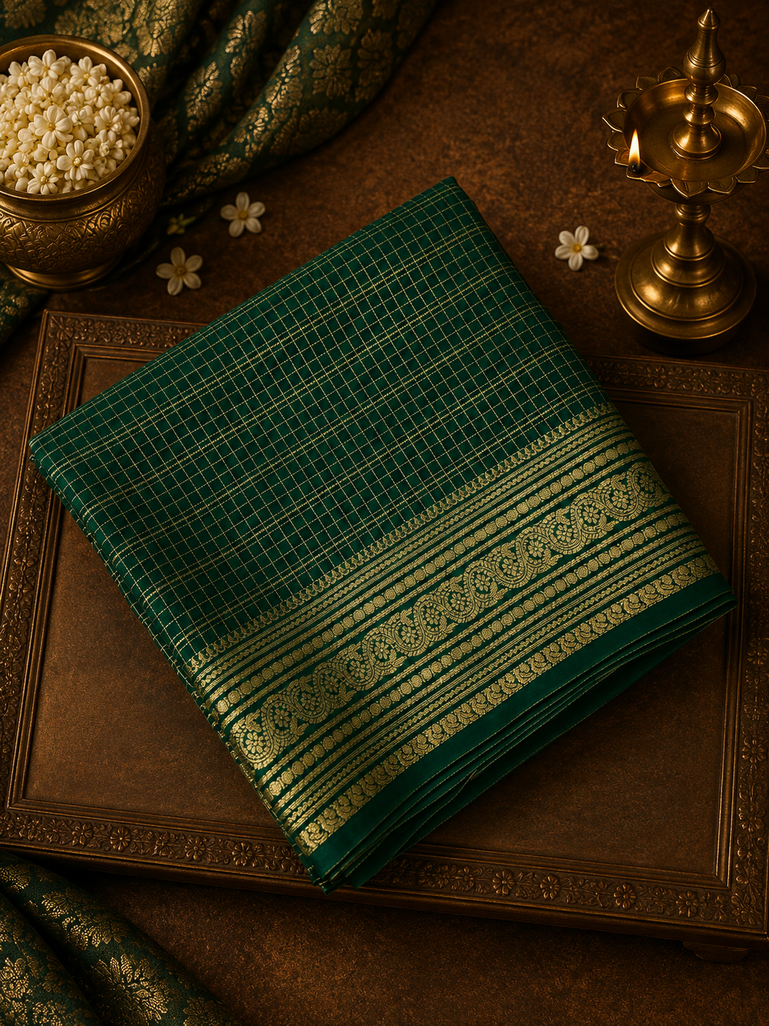 Pure Mix Mysore Crepe Silk Saree💚