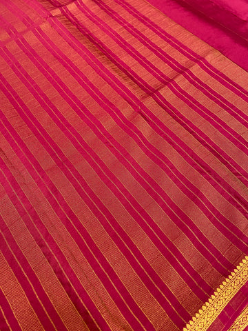 Premium Semi Crepe Mysore Silk Saree With Double Blouse
