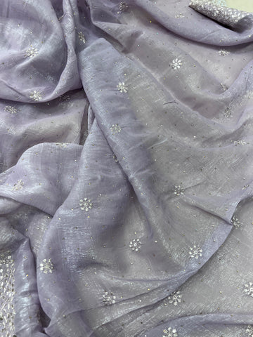 Premium Crush Organza Saree 💜