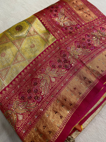 Tissue Bridal Semi Silk with Swarovski work
