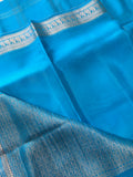 Pure Mix Mysore Crepe Silk Saree- Sky blue