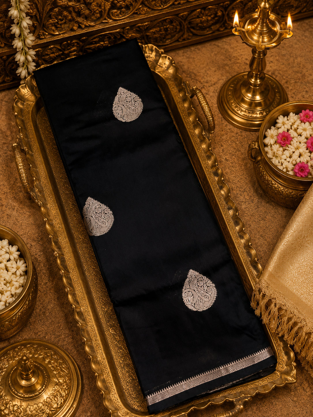 Premium Indori Silk Saree🖤