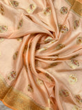 Premium Crepe Satin Silk Saree (peach)