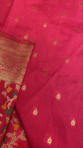 Premium semi Mashru silk saree (Peach)