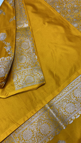 Premium Banarasi crepe satin silk saree