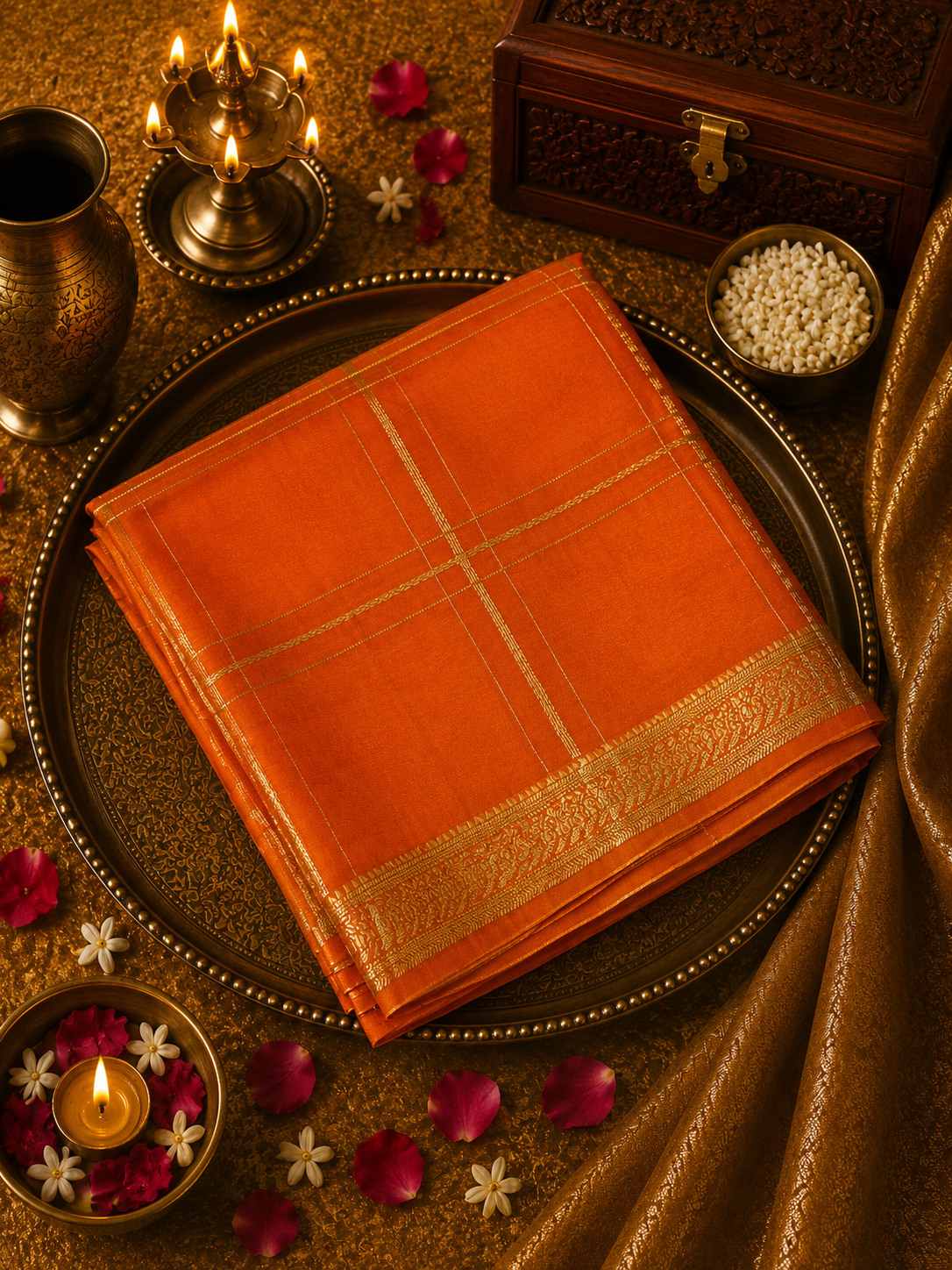 Pure Mix Crepe Mysore Silk Saree