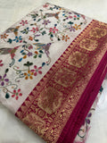 Premium Banarasi Crepe Kalamkari Saree