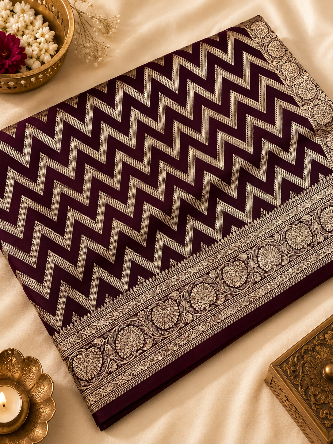 Premium Banarasi Crepe Satin Silk Saree