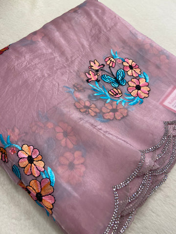 Pure Paper Crush Organza Saree