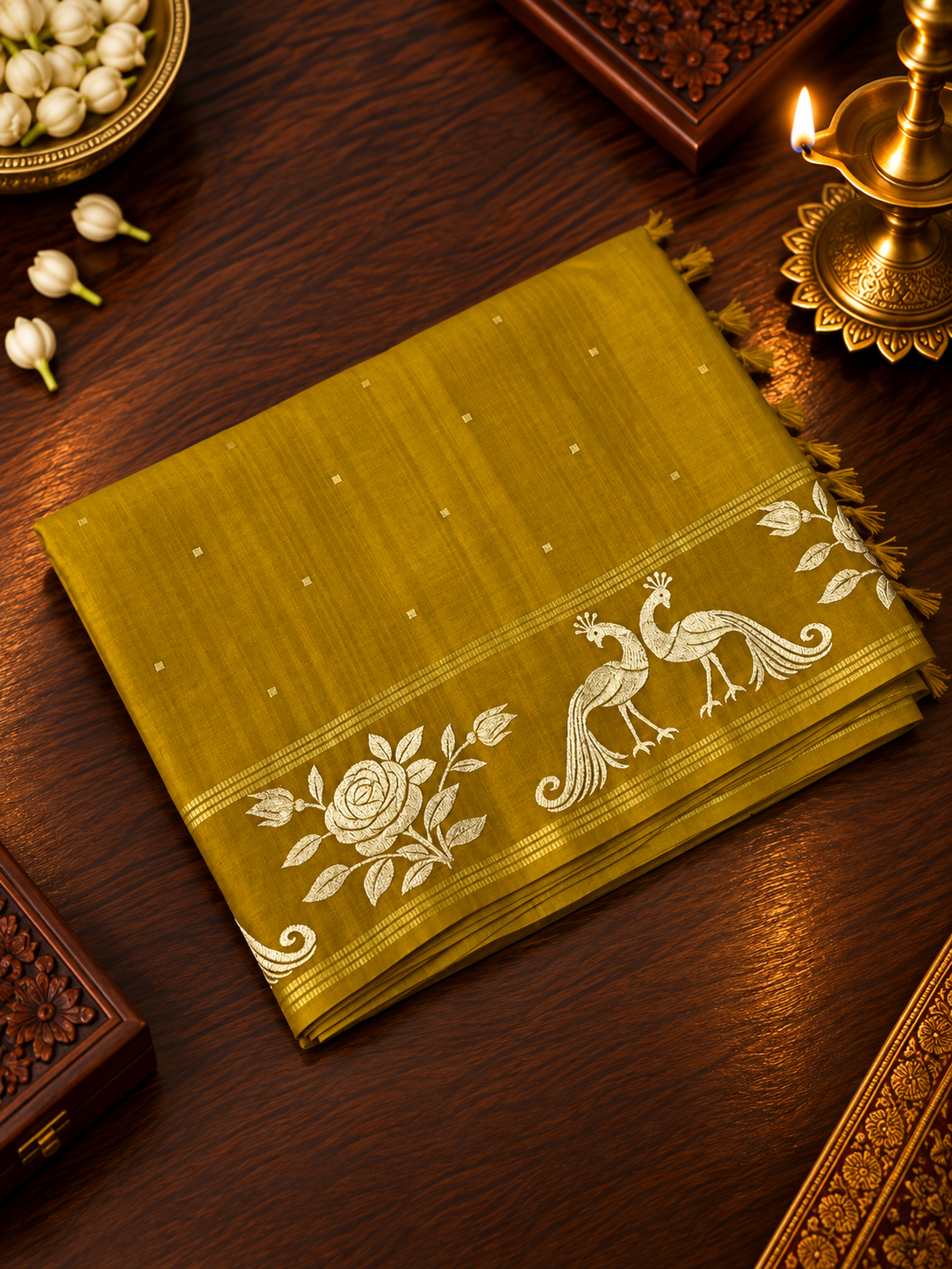 Premium Raw silk Saree With Embroidery