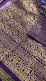 Premium Banarasi Crepe Kalamkari Saree💜