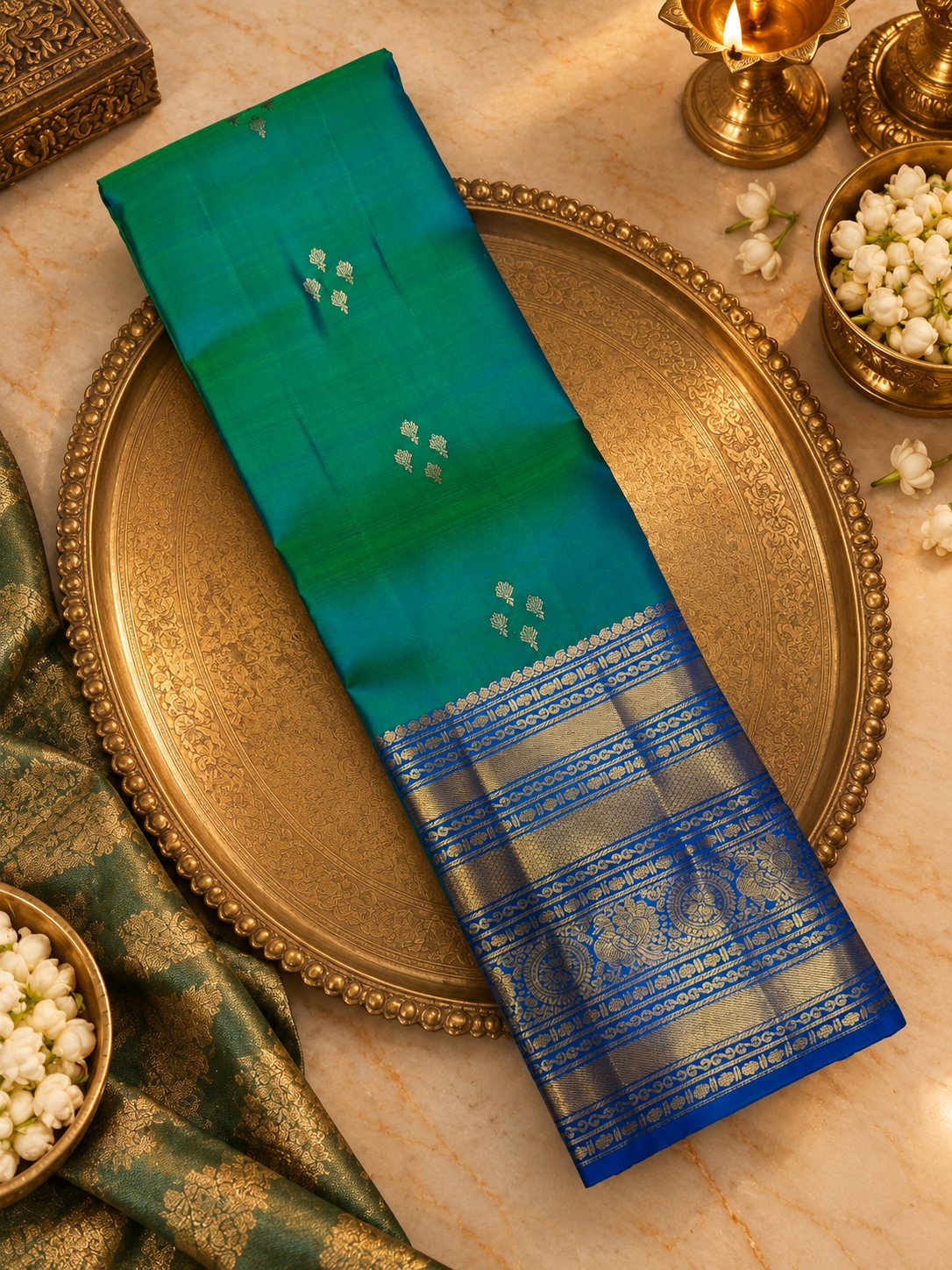 Pure 1G zari handloom Kanjeevaram Silk Saree- Silk mark certified- PS2348