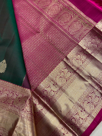 Pure 1G Zari Handloom Kanjeevaram Silk Mark Certified Saree