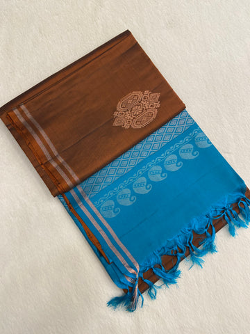 Half Mix Kanjeevaram Soft Silk Saree
